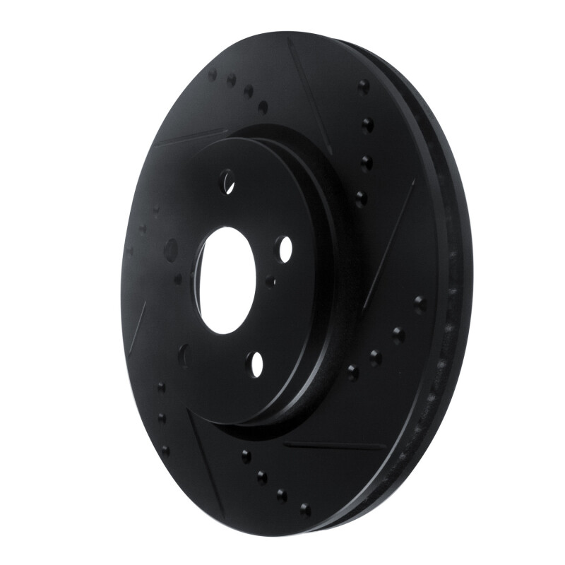 Toyota C-HR Brake Rotor (1) - Front Right - R1 Concepts - Drilled & Slotted - Black - `18-`22